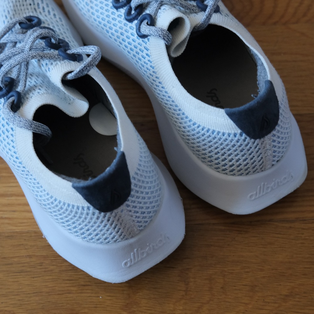 Allbirds Tree Dashers Womens White Blue Sustainable Running Sneakers Size 9.5 - Picture 4 of 6